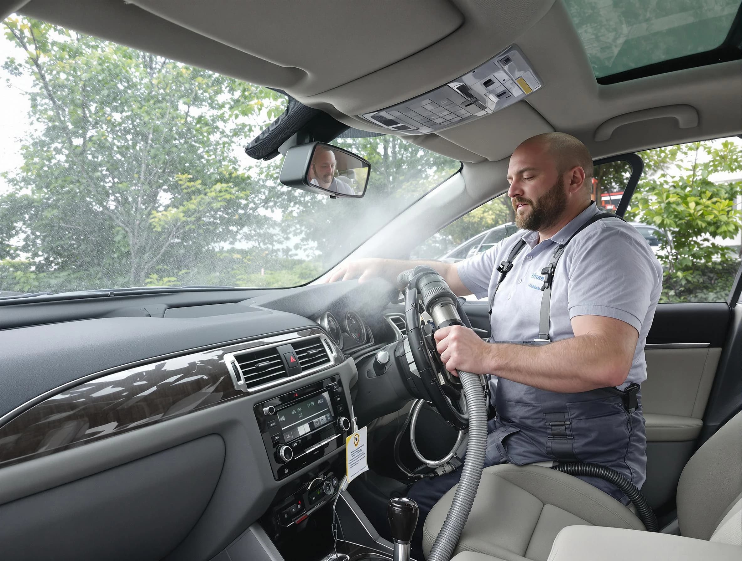 Ross Air Duct Cleaning specialist performing professional car duct cleaning in Ross