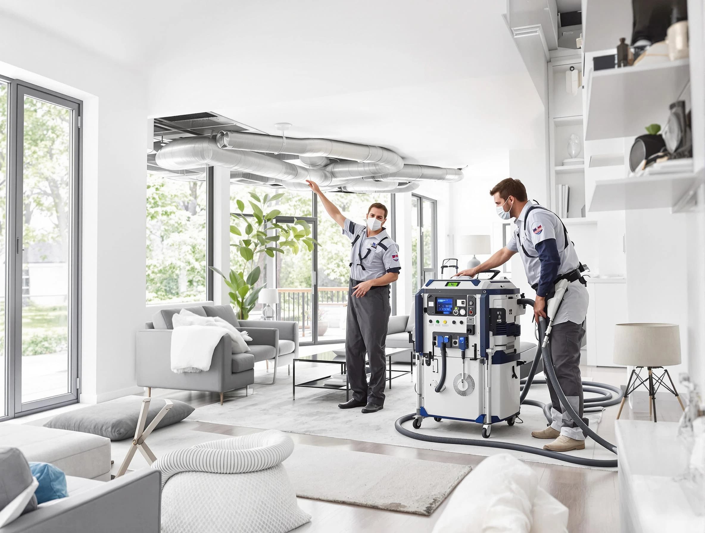 Ross Air Duct Cleaning professional conducting pure air duct cleaning with state-of-the-art equipment in Ross