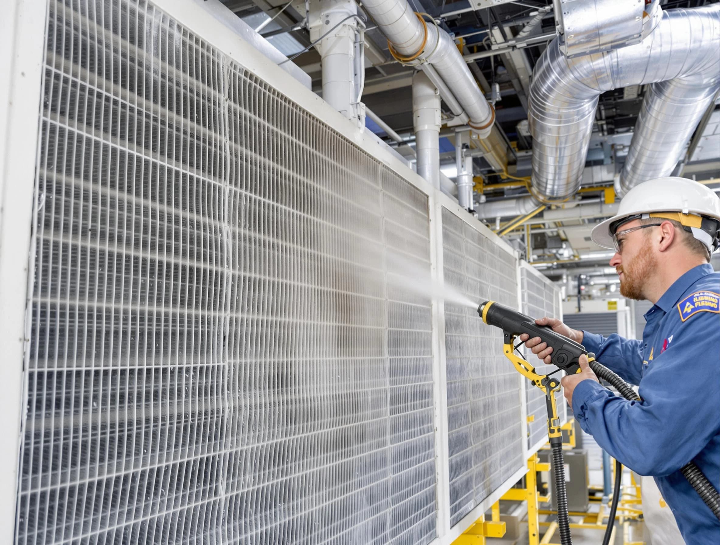 Professional commercial coil cleaning by Ross Air Duct Cleaning in Ross